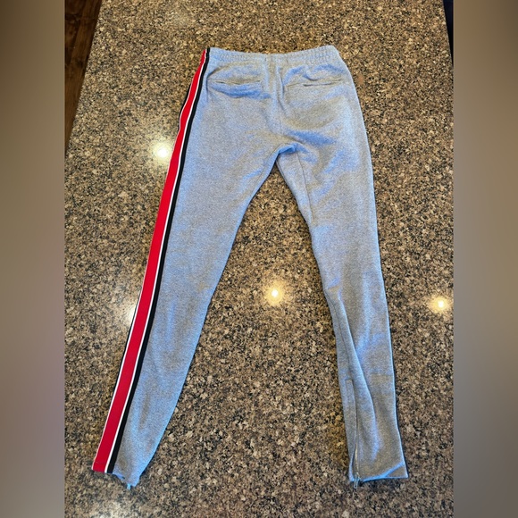 PacSun Grey Ankle Zip Sweatpants with Stripes - Picture 2 of 6